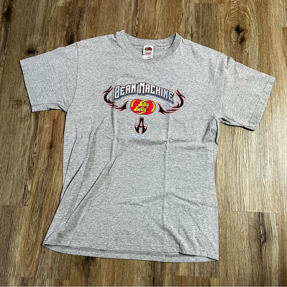Jelly Belly gray short sleeve t shirt bean machine size L